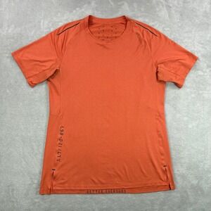 Lululemon License To Train Shirt Mens Large Orange Short Sleeve Athleisure Gym